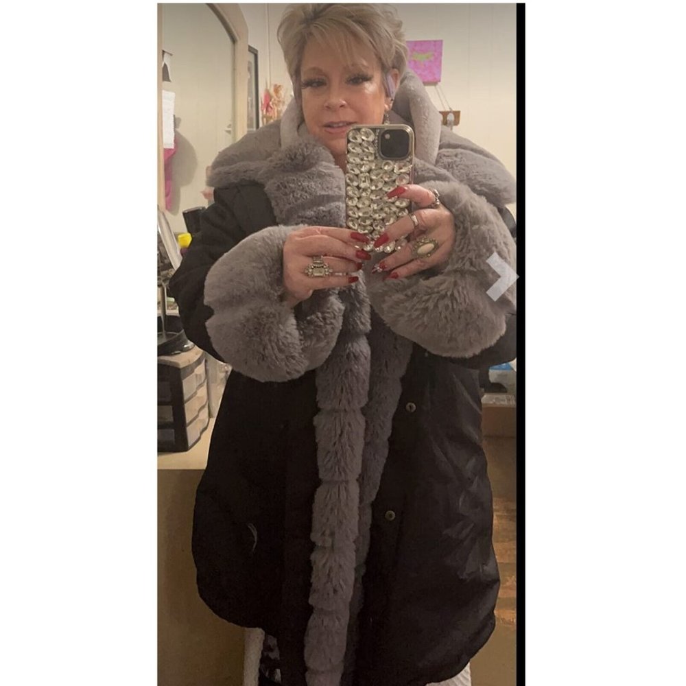 Roiii Winter Long Warm Thick Parka Faux Fur Hooded. C08-9 - Picture 5 of 7